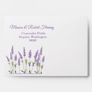 Purple lavender flowers envelope
