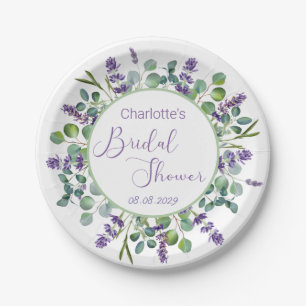 Purple Lavender Flowers Eucalyptus Foliage Paper P Paper Plates