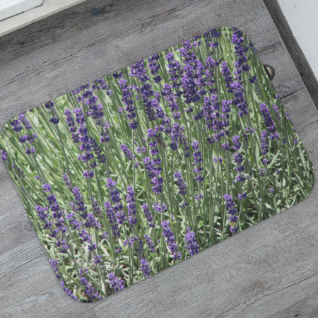 Purple Lavender Flowers Floral Bath Mat