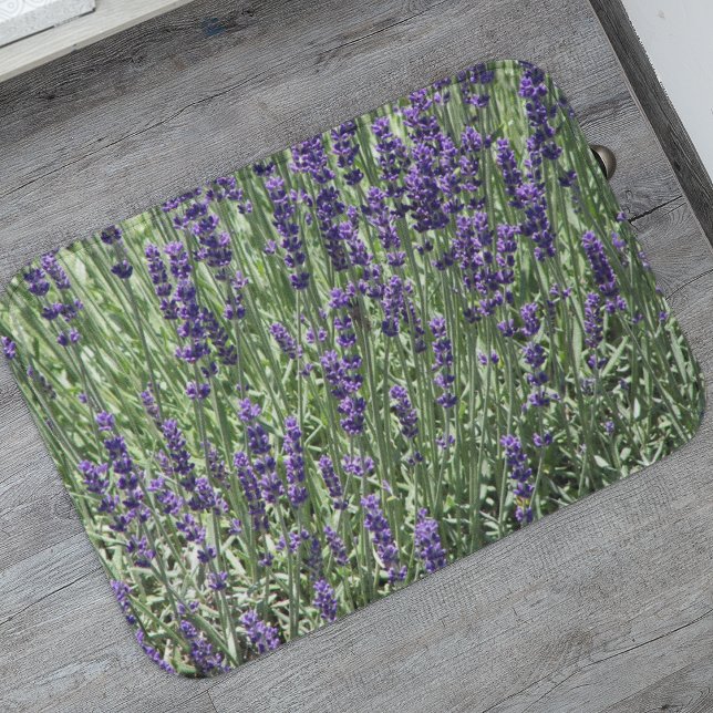 Purple Lavender Flowers Floral Bath Mat (In Situ)