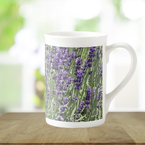 Purple Lavender Flowers Floral Bone China Mug