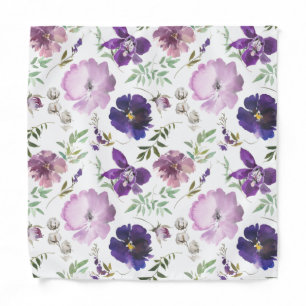 Purple Lavender Flowers Floral Pocket Square Bandana