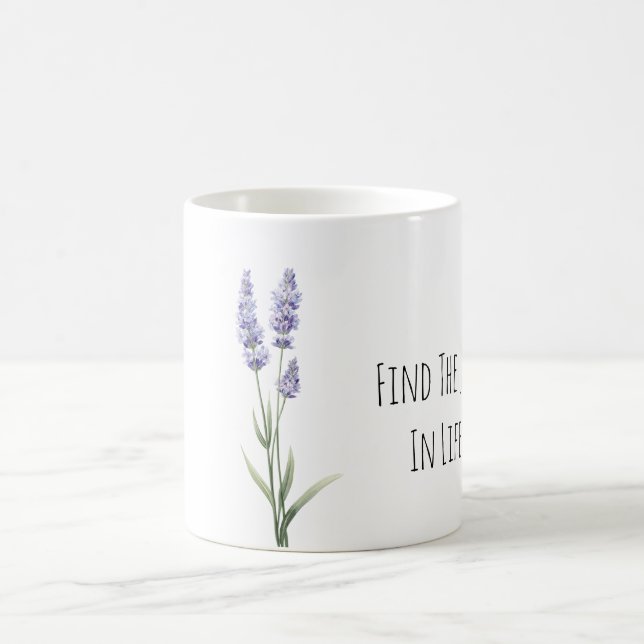 Purple Lavender Flowers Joy Coffee Mug (Center)