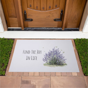 Purple Lavender Flowers Mint Butterflies Joy Doormat