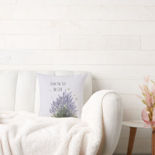 Purple Lavender Flowers Mint Butterflies Joy Throw Pillow