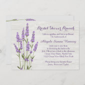 Purple lavender flowers on wood Bridal Shower Invitation (Front/Back)