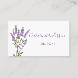 Purple Lavender Flowers place card