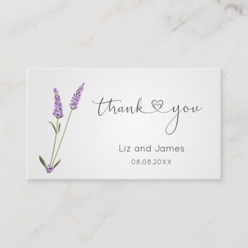 Purple Lavender Flowers Thank You Place Card