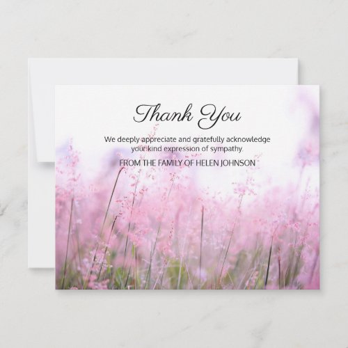 Purple Lavender Garden Funeral Thank You Note Card