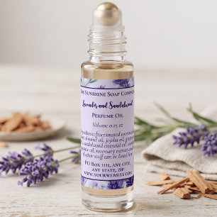 Purple Lavender Garden Perfume Roller Bottle label