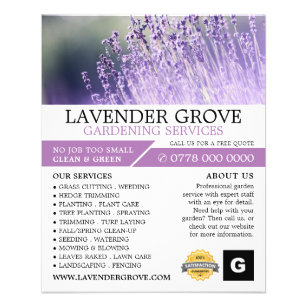 Purple Lavender, Gardening Service, Horticulturist Flyer