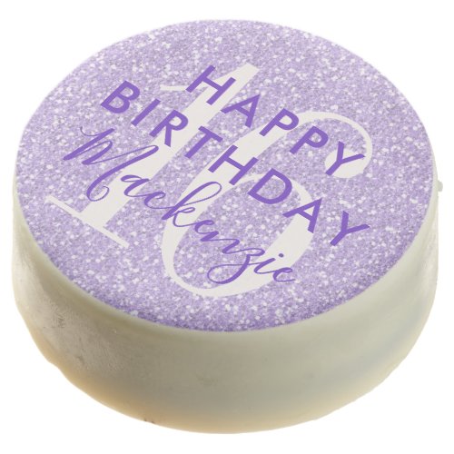 Purple Lavender Glitter Custom Name  Age Birthday Chocolate Covered Oreo