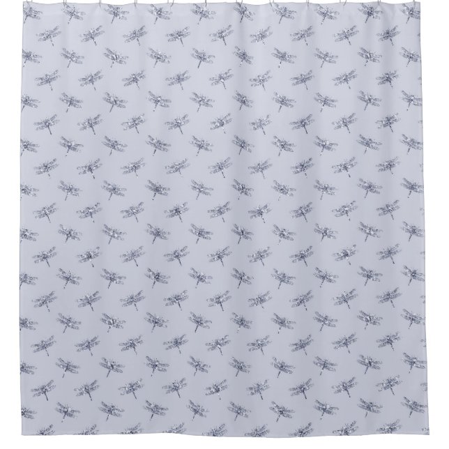 Purple Lavender Glitter Dragonflies           Shower Curtain (Front)