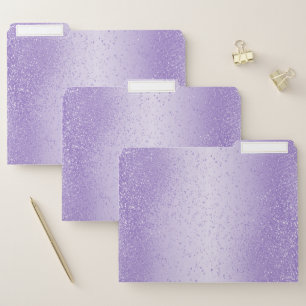 Purple Lavender Glitter File Folder