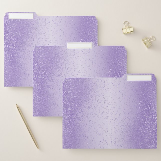 Purple Lavender Glitter  File Folder (Set)