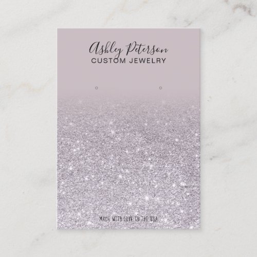 Purple lavender glitter jewelry earring display business card