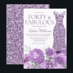 Purple Lavender Gown Floral 40th Birthday Party Invitation<br><div class="desc">Purple Lavender Gown Floral 40th Birthday Party Invitation - 40 and Fabulous Invitation

See matching collection in Niche and Nest Store</div>