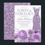 Purple Lavender Gown Floral 40th Birthday Party Invitation<br><div class="desc">Purple Lavender Gown Floral 40th Birthday Party Invitation - 40 and Fabulous Invitation

See matching collection in Niche and Nest Store</div>