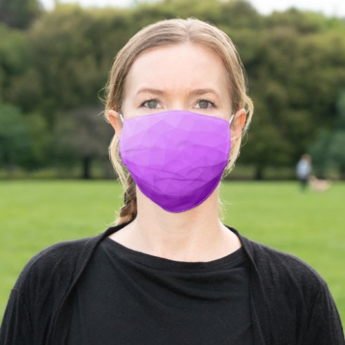 Purple lavender gradient geometric mesh pattern adult cloth face mask