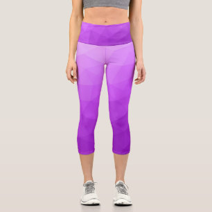 Purple lavender gradient geometric mesh pattern capri leggings