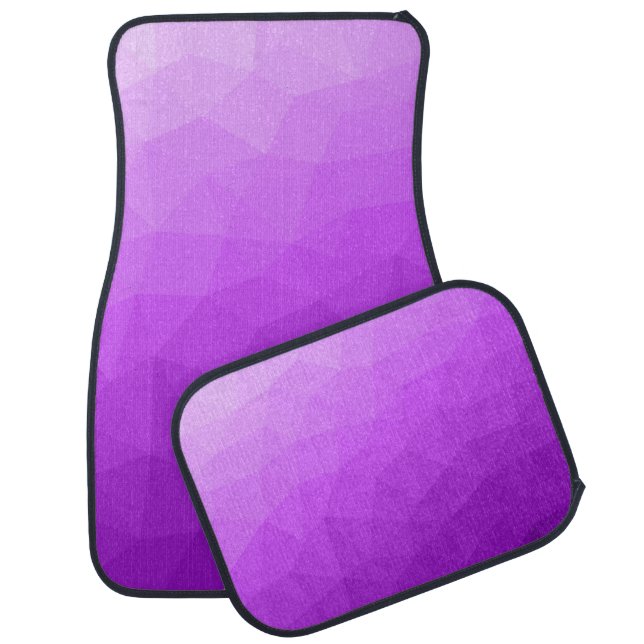 Purple lavender gradient geometric mesh pattern car floor mat (Set)
