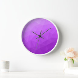 Purple lavender gradient geometric mesh pattern clock