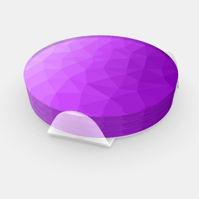 Purple lavender gradient geometric mesh pattern coaster set (Set)
