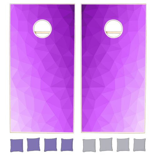 Purple lavender gradient geometric mesh pattern cornhole set