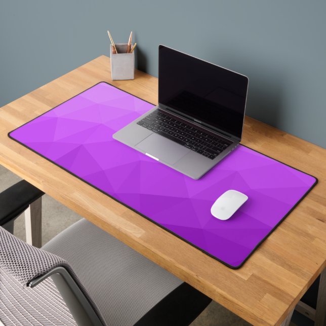 Purple lavender gradient geometric mesh pattern desk mat (Office 2)