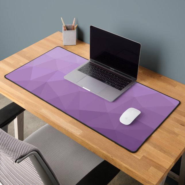 Purple lavender gradient geometric mesh pattern desk mat (Office 2)