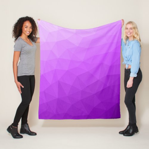 Purple lavender gradient geometric mesh pattern fleece blanket