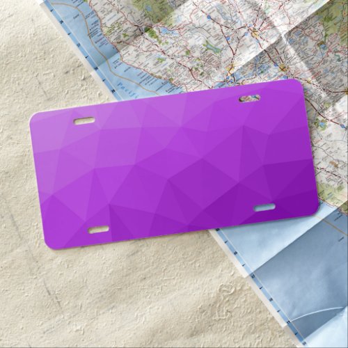 Purple lavender gradient geometric mesh pattern license plate