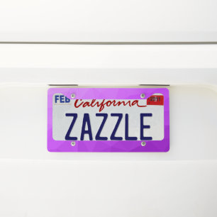 Purple lavender gradient geometric mesh pattern license plate frame