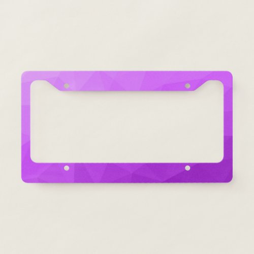 Purple lavender gradient geometric mesh pattern license plate frame