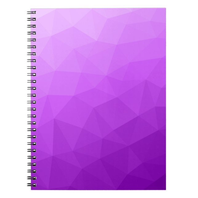 Purple lavender gradient geometric mesh pattern notebook (Front)