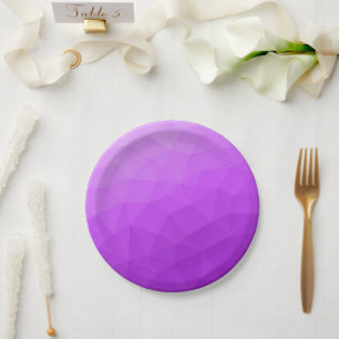 Purple lavender gradient geometric mesh pattern paper plates