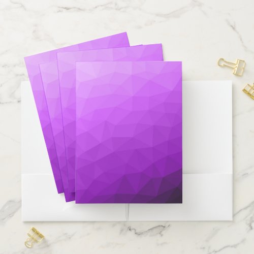 Purple lavender gradient geometric mesh pattern pocket folder