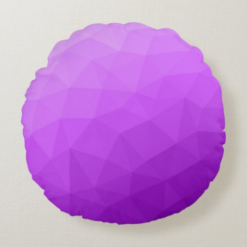 Purple lavender gradient geometric mesh pattern round pillow