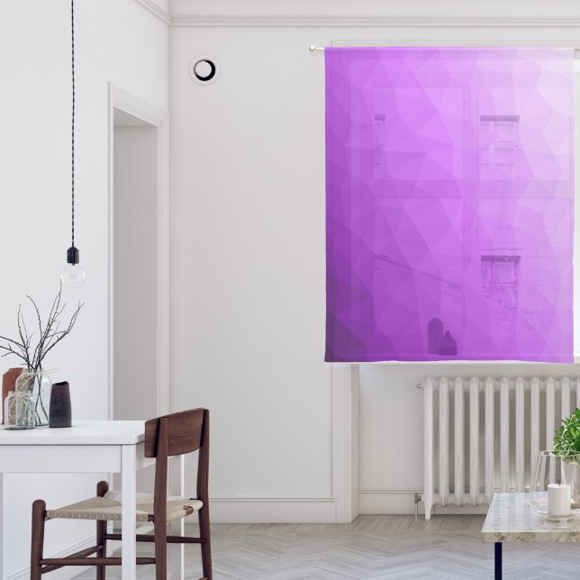 Purple lavender Gradient Geometric Mesh Pattern Sheer Curtains (Living Room)