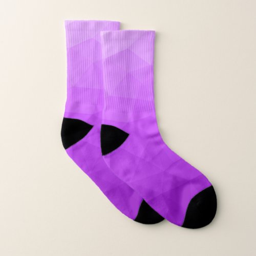 Purple lavender gradient geometric mesh pattern socks