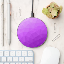 Purple lavender gradient geometric mesh pattern wireless charger 