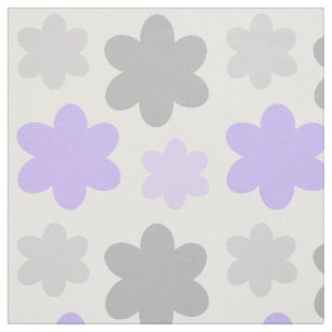 Purple Lavender Gray Floral Flower Fabric