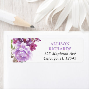 Purple lavender greenery floral label