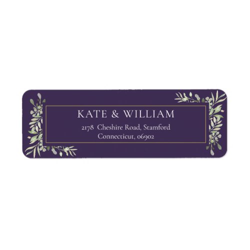 Purple Lavender Greenery Foliage Address Label