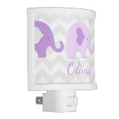 Purple Lavender Grey Elephant Night Light (Right)