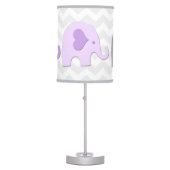 Purple Lavender Grey Elephant Nursery Lamp (Front)