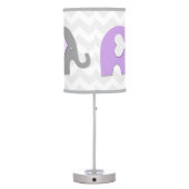 Purple Lavender Grey Elephant Nursery Lamp (Back)