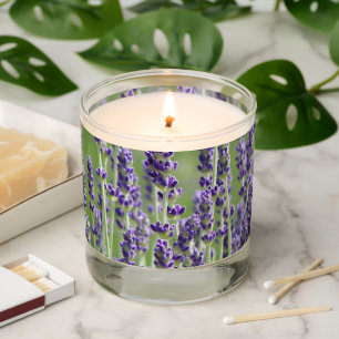Purple Lavender Herb Buds Floral Scented Candle