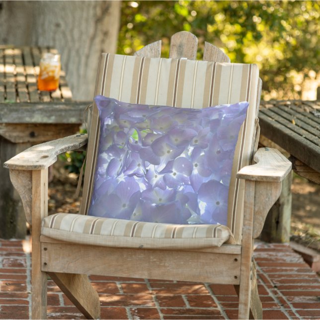 Purple Lavender Hydrangeas purple flowers Outdoor Pillow (Chair)