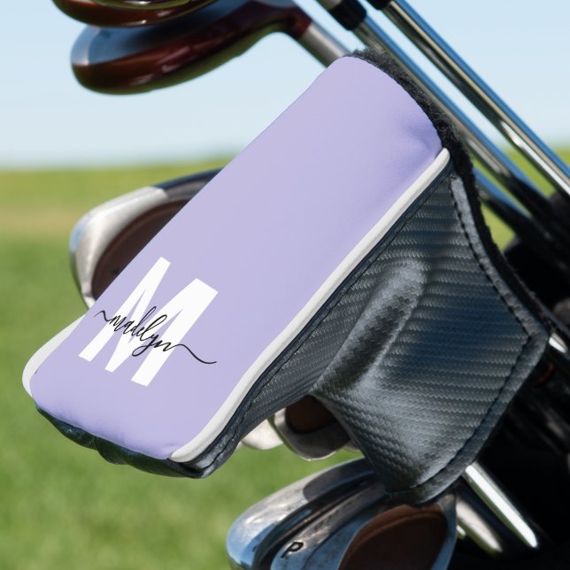 Purple Lavender Initial Name Monogram Golf Head Cover (Purple Lavender Initial Name Monogram Golf Head Cover)